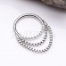 Chained Front Facing Multi Gem Steel Seamless Hinged Clicker Ring