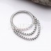 Chained Front Facing Multi Opal Steel Seamless Hinged Clicker Ring