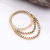 Golden Chained Front Facing Multi Opal Steel Seamless Hinged Clicker Ring