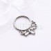 Lotus Outline Steel Seamless Hinged Clicker Ring