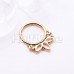 Golden Lotus Outline Steel Seamless Hinged Clicker Ring