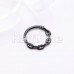 Black Chain Link Steel Seamless Hinged Clicker Ring