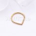 Golden Hammered Oval Point Steel Seamless Hinged Clicker Ring