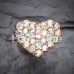Golden Multi-Sprinkle Dot Heart Multi-Gem Cartilage Tragus Earring
