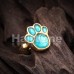 Golden Animal Lover Opal Paw Print Cartilage Tragus Earring