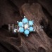 Turquoise Spring Flower Sparkle Cartilage Tragus Earring