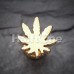Golden Pot Leaf Steel Fake Plug 