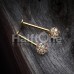 Golden Full Dome Pave Top Steel Labret
