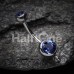 Steel 'Add-On Dangle' Gem Ball Belly Button Ring