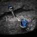 Steel 'Add-On Dangle' Gem Ball Belly Button Ring