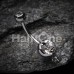 Steel 'Add-On Dangle' Gem Ball Belly Button Ring