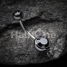 Steel 'Add-On Dangle' Gem Ball Belly Button Ring