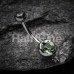 Steel 'Add-On Dangle' Gem Ball Belly Button Ring