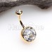 Golden Giant Sparkle Gem Ball Belly Button Ring