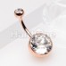 Rose Gold Giant Sparkle Gem Ball Belly Button Ring