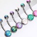 Opal Glitter Shower Basic Belly Button Ring