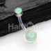 Opal Gem Bio Flexible Shaft Acrylic Ball Belly Button Ring
