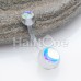 Illuniating Moonstone Bio Flexible Shaft Acrylic Ball Belly Button Ring