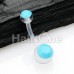 Turquoise Gem Bio Flexible Shaft Acrylic Ball Belly Button Ring