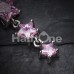 Sparkling Cubic Zirconia Star Drop Belly Button Ring