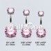 Cubic Zirconia Gem Prong Sparkle Belly Button Ring