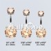 Cubic Zirconia Gem Prong Sparkle Belly Button Ring