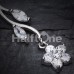 Romantic Cubic Zirconia Flower Belly Button Ring