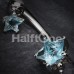 Glistening Falling Stars Cubic Zirconia Belly Button Ring