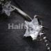 Glistening Falling Stars Cubic Zirconia Belly Button Ring