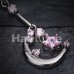 Opulant Moon and Star Cubic Zirconia Belly Button Ring