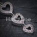 Sparkling Heart Cascade Cubic Zirconia Belly Button Ring