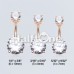 Rose Gold Cubic Zirconia Gem Prong Sparkle Belly Button Ring