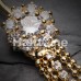 Golden Exquisite Bedazzled Cascading Cubic Zirconia Belly Button Ring