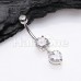 Elegant Heart Drop Cubic Zirconia Belly Button Ring