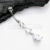 Cascading Teardrop Sparkle Cubic Zirconia Belly Button Ring