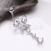 Butterfly Dangle Drop Cubic Zirconia Belly Button Ring