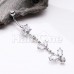 Double Leaf Drop Cubic Zirconia Belly Button Ring