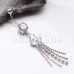 Leaf Chain Drop Cubic Zirconia Belly Button Ring