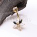 Golden Roaring 20's Marquis Cubic Zirconia Belly Button Ring