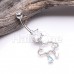 Only Happy When It Rains Cloud Cubic Zirconia Belly Button Ring