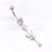 Dangling Butterfly CZ Drop Cubic Zirconia Belly Button Ring