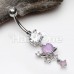 Celestial Lavender Heart Cosmic Bling Belly Button Ring Celestial Lavender Heart Cosmic Bling Belly Button Ring