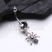 Gothic Spider Dangle Belly Button Ring