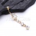 Golden Cascasde Gems Dropping Galore Belly Button Ring