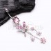 Fluttering Butterflies Floral Belly Button Ring