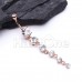 Rose Gold Crystalline Droplets Fall Belly Button Ring