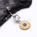 Sunflower Standing Tall Belly Button Ring