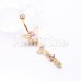 Golden Fluttering Butterfly Belly Button Ring