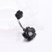 Black Double Rose Belly Button Ring