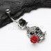 Skull Rose Death Beauty Belly Button Ring